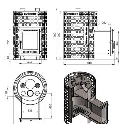 Печь для бани Эверест "Steam Master" 24 INOX (320М)