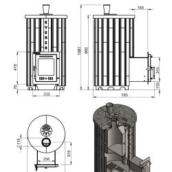 Эверест "Steam Master 24 INOX" Ламель Пироксенит Элит, S-20