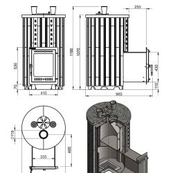 Эверест "Steam Master 38 INOX" Ламель Пироксенит Элит, S-20