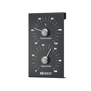 Термогигрометр EVEREST "Line", алюминий BLACK (TG-23)