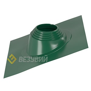 Кровельный проход "ВЕЗУВИЙ" № 4 (д.300-450мм, 890х890мм) угл, силикон, Зеленый