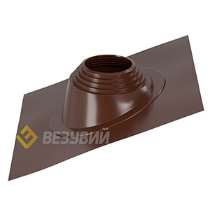 Кровельный проход "ВЕЗУВИЙ" № 4 (д.300-450мм, 890х890мм) угл, силикон, Коричневый