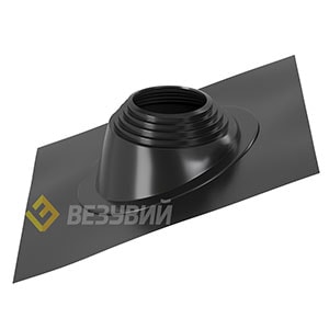 Кровельный проход "ВЕЗУВИЙ" № 4 (д.300-450мм, 890х890мм) угл, силикон, Черный