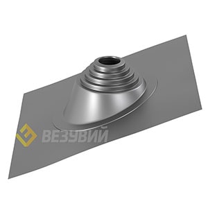 Кровельный проход "ВЕЗУВИЙ" №17 (д.75-200мм, 455х455мм) угл, силикон, Серебро