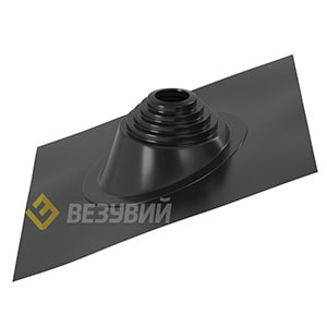 Кровельный проход "ВЕЗУВИЙ" №17 (д.75-200мм, 455х455мм) угл, силикон, Черный